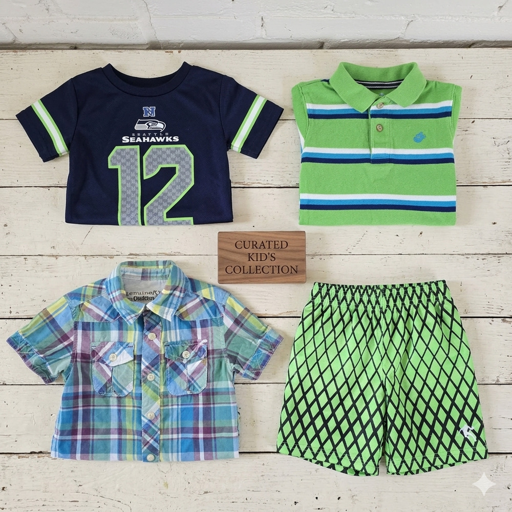 ​Toddler Boys 4pc Size 2T-24M Seattle Seahawks OshKosh AND1 Childrens Place